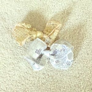 Silver and gold bows